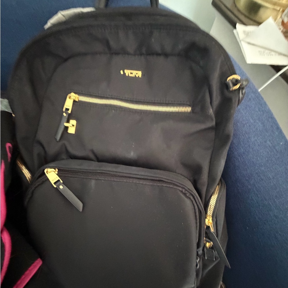 Tumi Cream and Black Bag